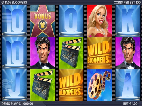 Bloopers base game screenshot showing reels and features