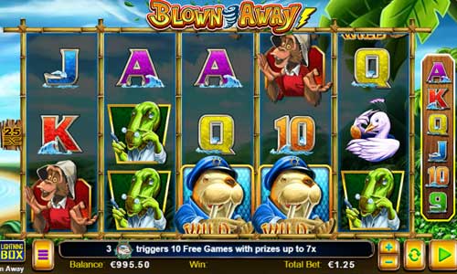 Blown Away base game screenshot showing reels and features