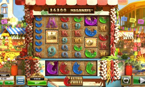 Bonanza 2 Extra Chilli base game screenshot showing reels and features