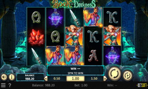 Book of Darkness base game screenshot showing reels and features
