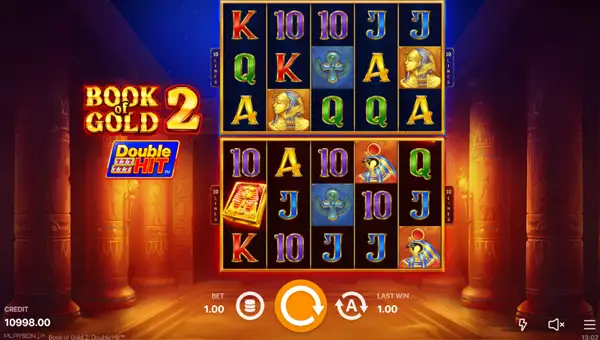 Book of Gold 2 base game screenshot showing reels and features