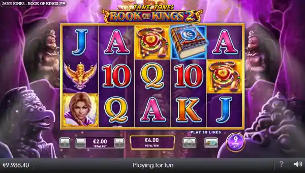 Book of Kings 2 base game screenshot showing reels and features