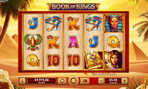 Book of Kings base game screenshot showing reels and features