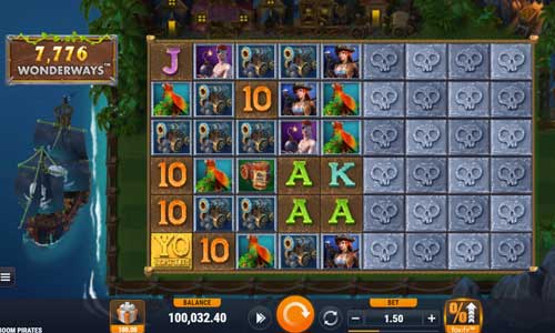 Boom Pirates base game screenshot showing reels and features