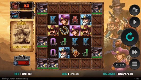 Bounty County base game screenshot showing reels and features