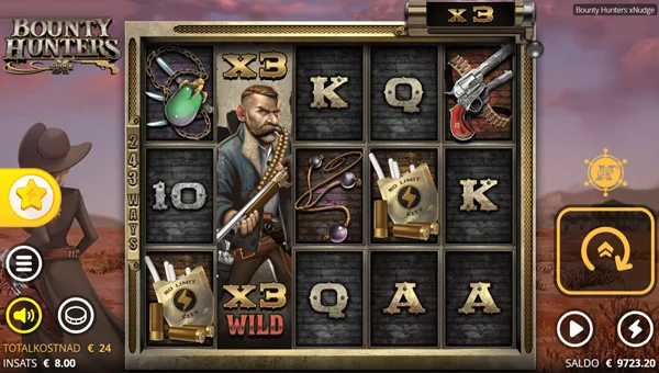 Bounty Hunters base game screenshot showing reels and features
