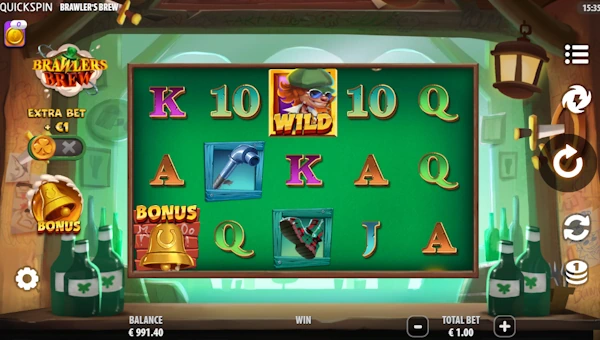 Brawlers Brew base game screenshot showing reels and features