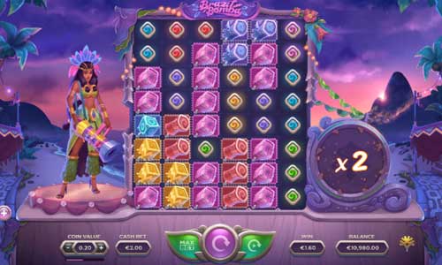Brazil Bomba base game screenshot showing reels and features