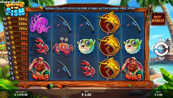 Bring in the Fish base game screenshot showing reels and features