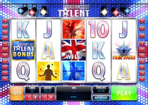 Britains Got Talent base game screenshot showing reels and features