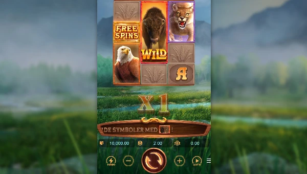 Buffalo Win base game screenshot showing reels and features