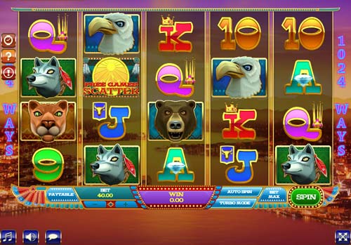 By The Rivers of Buffalo base game screenshot showing reels and features