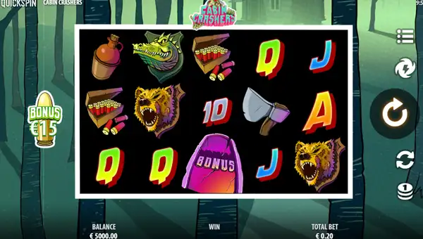 Cabin Crashers base game screenshot showing reels and features