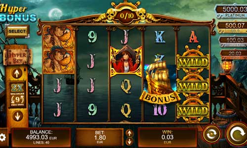 Caribbean Anne base game screenshot showing reels and features