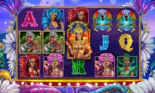 Carnaval Forever base game screenshot showing reels and features