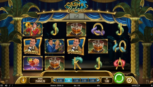 Cash a Cabana base game screenshot showing reels and features