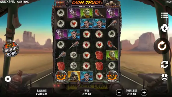 Cash Truck base game screenshot showing reels and features