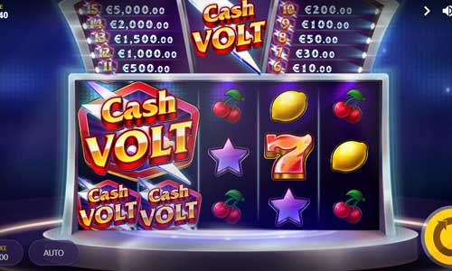 Cash Volt base game screenshot showing reels and features