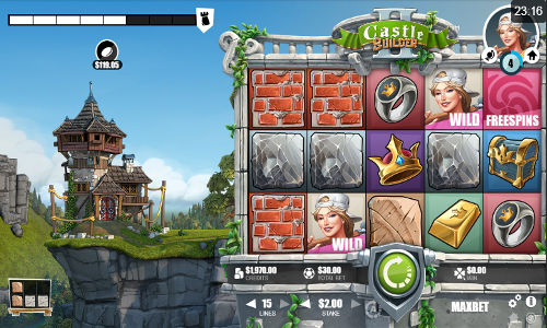 Castle Builder II base game screenshot showing reels and features