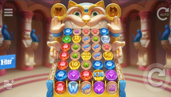 Catemple base game screenshot showing reels and features