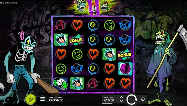 Chaos Crew 2 base game screenshot showing reels and features