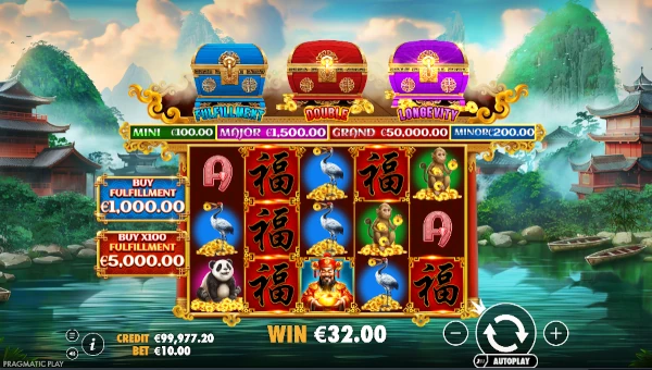 Chests of Cai Chen 2 base game screenshot showing reels and features