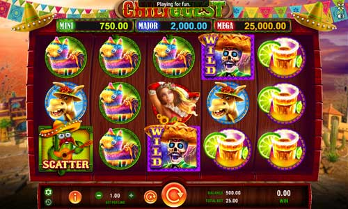 Chili Quest base game screenshot showing reels and features