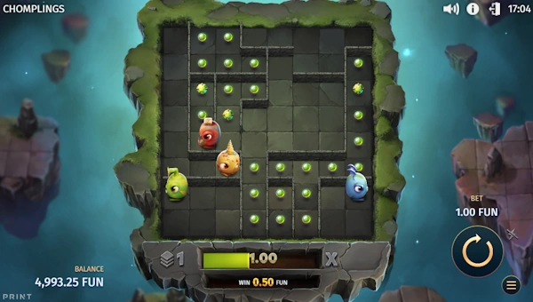 Chomplings base game screenshot showing reels and features