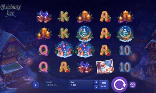 Christmas Eve base game screenshot showing reels and features