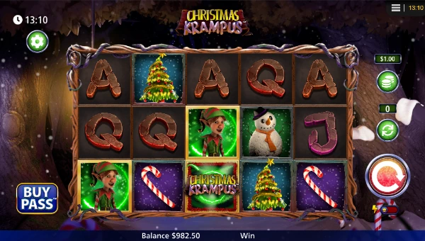 Christmas Krampus base game screenshot showing reels and features