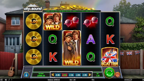 City of Sound base game screenshot showing reels and features