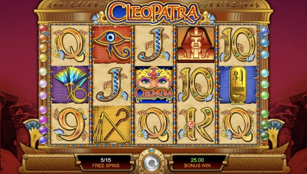 Cleopatra Slot Free Spins Bonus with Sphinx Scatter Symbols