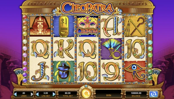 Cleopatra Base Game with Egyptian Symbols and 5 Reels