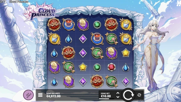 Cloud Princess base game screenshot showing reels and features