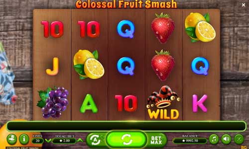 Colossal Fruit Smash base game screenshot showing reels and features