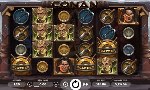 Conan base game screenshot showing reels and features