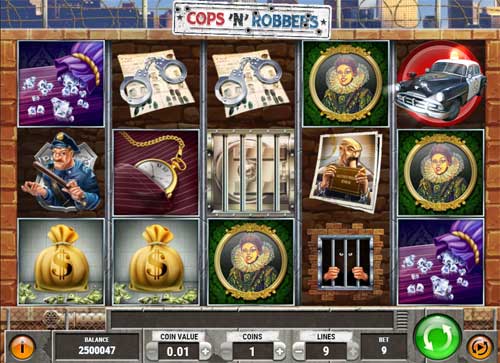 Cops N Robbers base game screenshot showing reels and features