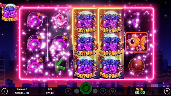 Copy Cat Fortune base game screenshot showing reels and features