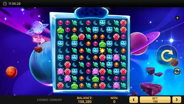 Cosmic Convoy base game screenshot showing reels and features