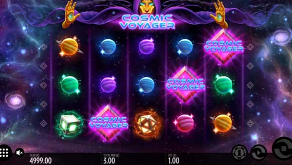 Cosmic Voyager base game screenshot showing reels and features