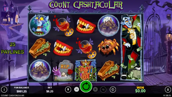Count Cashtacular base game screenshot showing reels and features