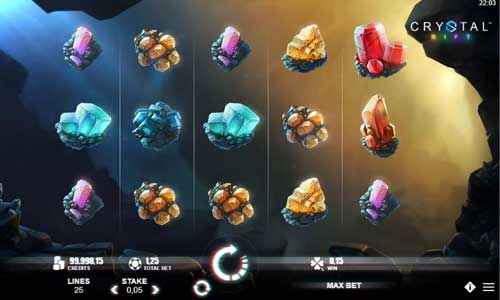 Crystal Rift base game screenshot showing reels and features