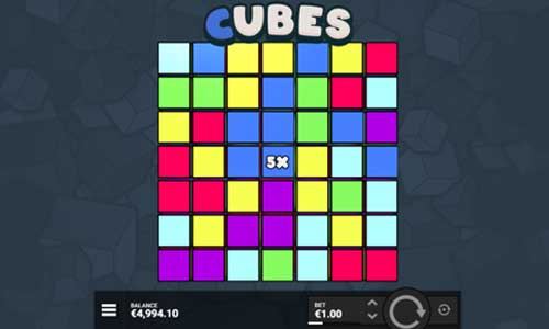 Cubes base game screenshot showing reels and features