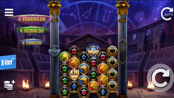 Cygnus 3 base game screenshot showing reels and features