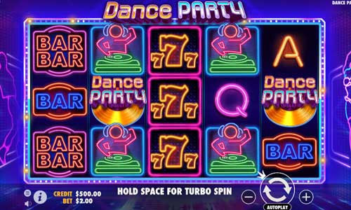 Dance Party base game screenshot showing reels and features