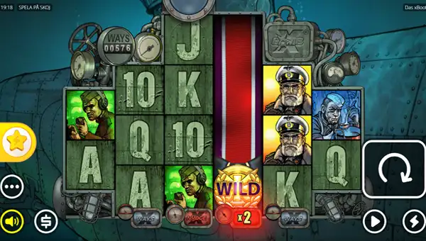 Das xBoot base game screenshot showing reels and features