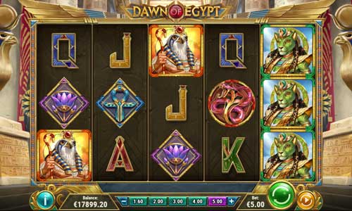 Dawn of Egypt base game screenshot showing reels and features