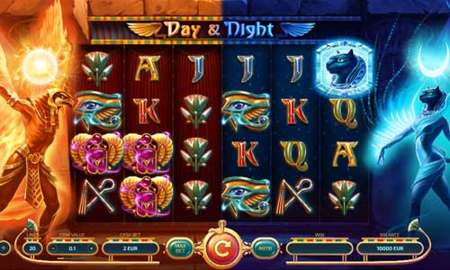 Day and Night base game screenshot showing reels and features