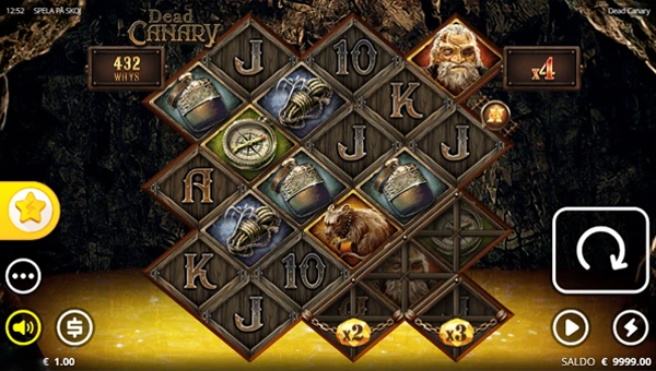 Dead Canary base game screenshot showing reels and features