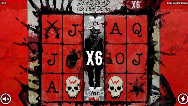 Dead Dead Or Deader base game screenshot showing reels and features